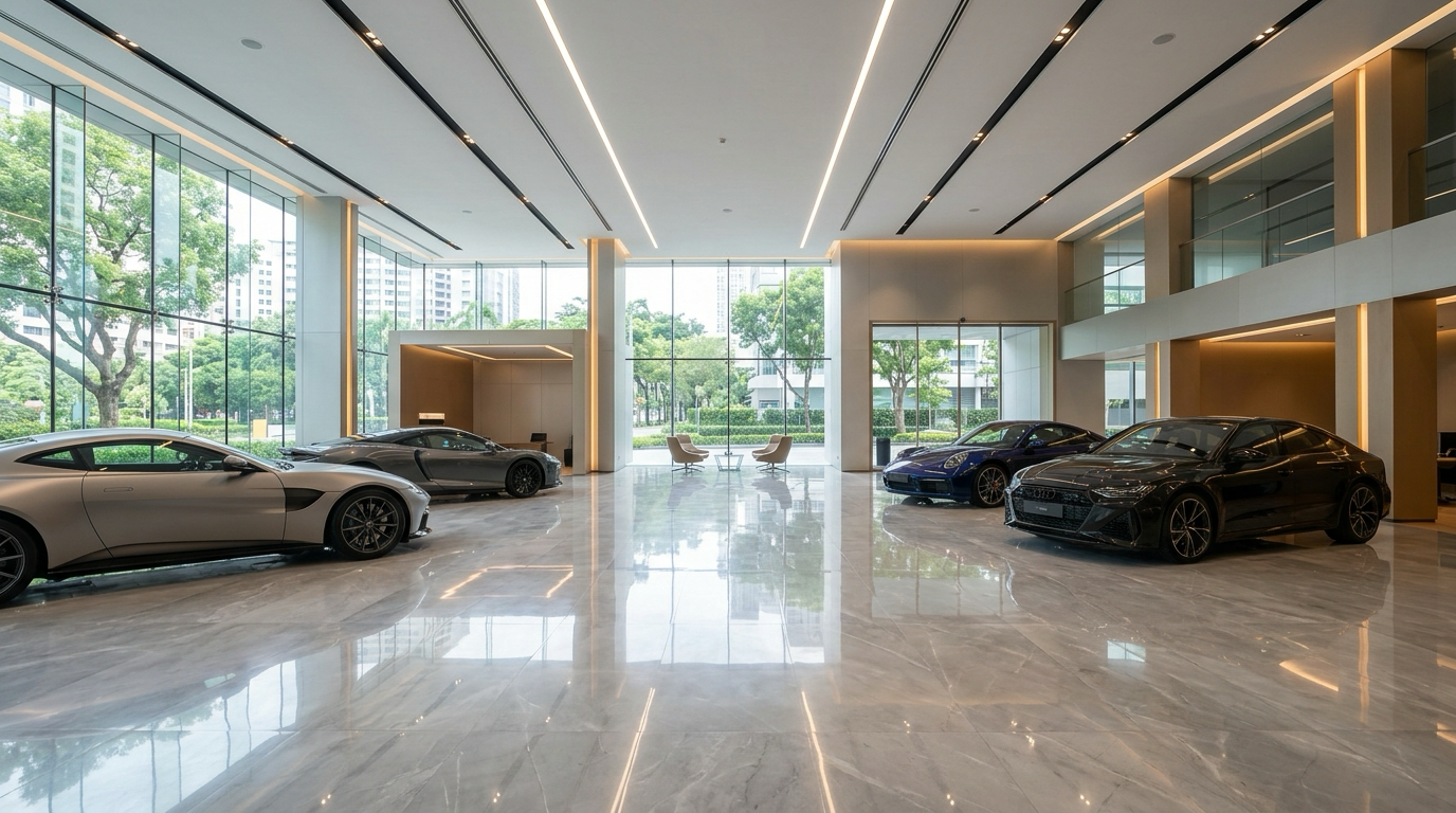 Showroom vật liệu cao cấp — nền trang dự án